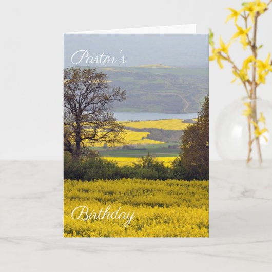 Carte Anniversaire du pasteur (Fleur jaune)