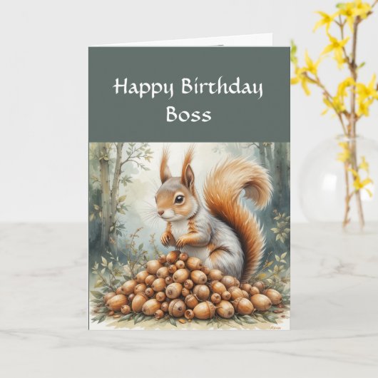 Carte Anniversaire du patron drôle, Sens de l'Humour, Éc (Fleur jaune)