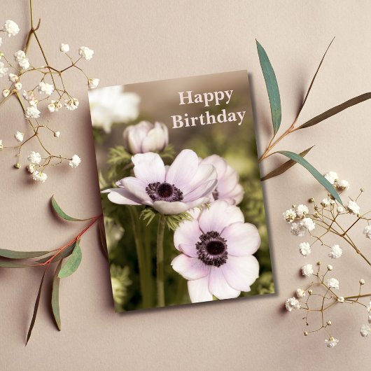 Carte Anniversaire du pavot floral