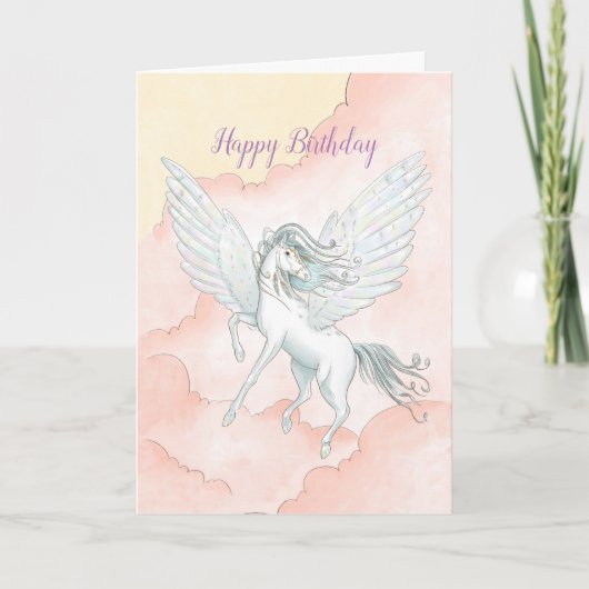 Carte Anniversaire du Pegasus volant (Devant)