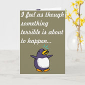 Carte Anniversaire du Penguin (Fleur jaune)