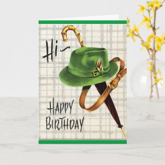 Carte Anniversaire du père vintage (Fleur jaune)