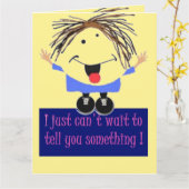 Carte Anniversaire du personnage de dessin (Fleur jaune)