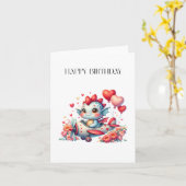 Carte Anniversaire du pilote de dragon (Fleur jaune)