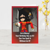 Carte Anniversaire du Pirate (Fleur jaune)