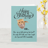 Carte Anniversaire du point de vue d'un chat (carte d'an (Fleur jaune)
