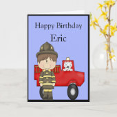 Carte Anniversaire du pompier (Fleur jaune)