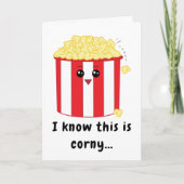 Carte Anniversaire du Popcorn mignon (Devant)