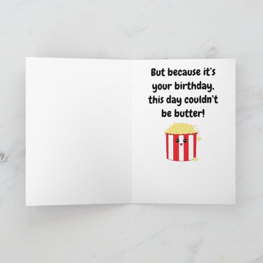 Carte Anniversaire du Popcorn mignon (Intérieur)