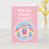 Carte Anniversaire du Popcorn mignon (Fleur jaune)