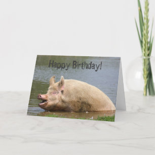 Carte Anniversaire du porc
