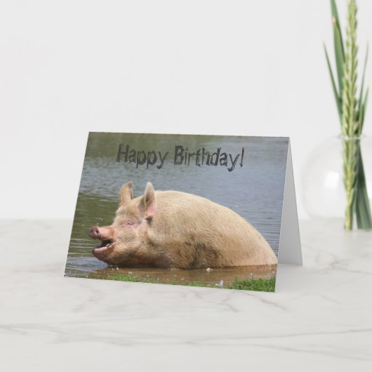 Carte Anniversaire du porc (Devant)