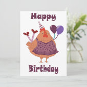 Carte Anniversaire du poulet (Debout devant)