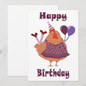 Carte Anniversaire du poulet (Devant / Derrière)