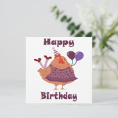 Carte Anniversaire du poulet (Debout devant)