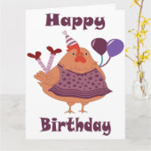 Carte Anniversaire du poulet (Fleur jaune)