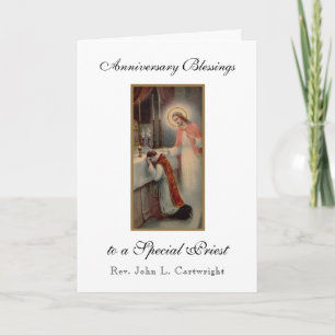 Carte Anniversaire du prêtre Ordination autel Jésus Poèm