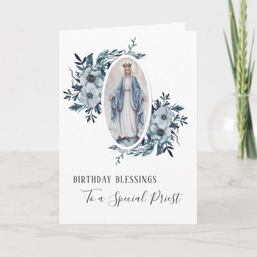 Carte Anniversaire du prêtre | Sainte Vierge Marie (Devant)