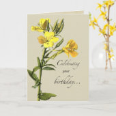 Carte Anniversaire du Primrose jaune (Fleur jaune)