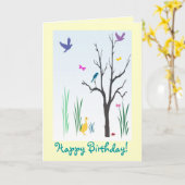 Carte Anniversaire du printemps (Fleur jaune)