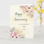 Carte Anniversaire du Printemps maman et papa (Fleur jaune)