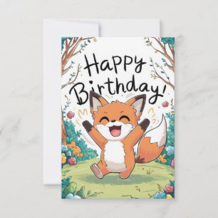 Carte Anniversaire du renard lunaire enchanté