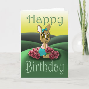 Carte Anniversaire du Rose des animaux de cerfs