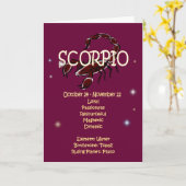 Carte Anniversaire du Scorpio Zodiac (Fleur jaune)