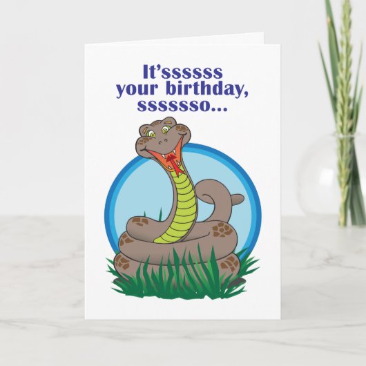 Carte Anniversaire du serpent (Devant)