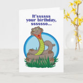 Carte Anniversaire du serpent (Fleur jaune)