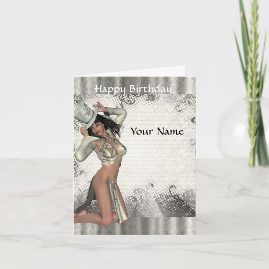 Carte Anniversaire du showgirl en argent (Devant)