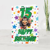 Carte Anniversaire du singe Cheeky (Devant)