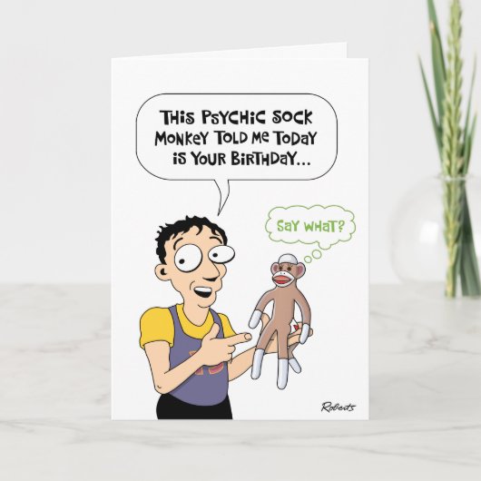 Carte Anniversaire du singe psychique (Devant)