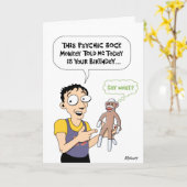 Carte Anniversaire du singe psychique (Fleur jaune)