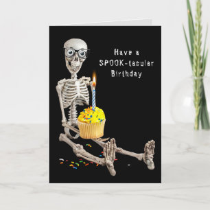 Carte Anniversaire du squelette d'Halloween