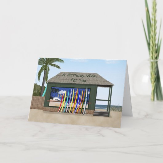 Carte Anniversaire du surf (Devant)
