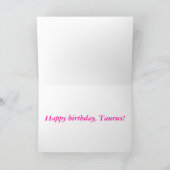 Carte Anniversaire du Taurus (Intérieur)