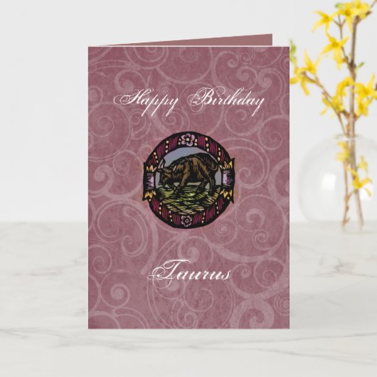 Carte Anniversaire du Taurus (Fleur jaune)