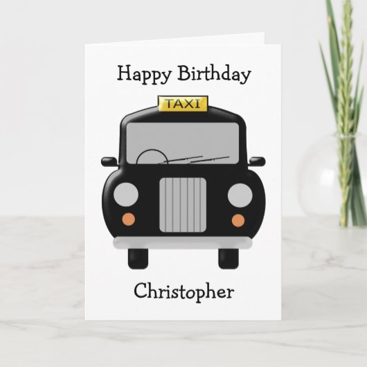 Carte Anniversaire du taxi noir (Devant)