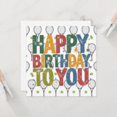 Carte Anniversaire du tennis (Devant/Arrière en situation)