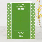 Carte Anniversaire du tennis personnalisé (Fleur jaune)