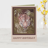 Carte Anniversaire du Tigre (Fleur jaune)