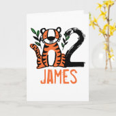 Carte Anniversaire du tigre sur mesure (Fleur jaune)