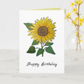 Carte Anniversaire du tournesol (Fleur jaune)