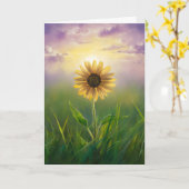 Carte Anniversaire du tournesol (Fleur jaune)
