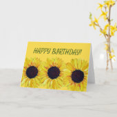 Carte Anniversaire du tournesol lumineux (Fleur jaune)