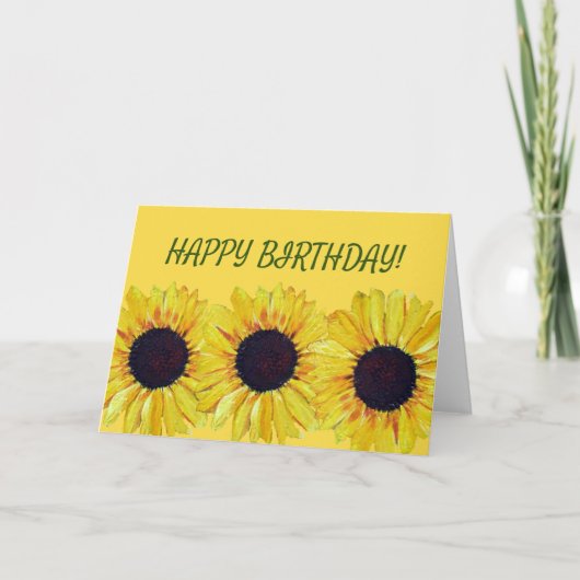 Carte Anniversaire du tournesol lumineux (Devant)