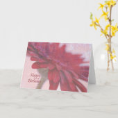 Carte Anniversaire du Velvet rouge (Fleur jaune)