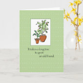 Carte Anniversaire du vieil ami Plante (Fleur jaune)