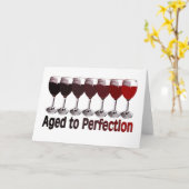 Carte Anniversaire du vin rouge (Fleur jaune)